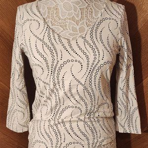 The Limited Off-White & Black Bubble Print Top - Sz S